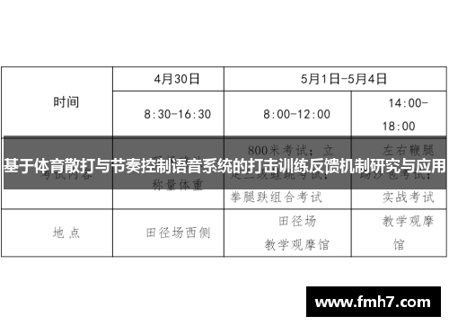 基于体育散打与节奏控制语音系统的打击训练反馈机制研究与应用